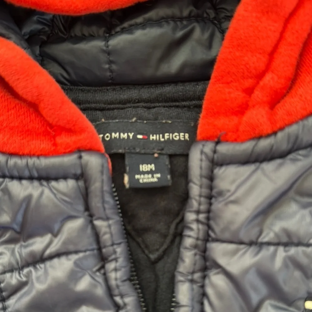Tommy Hilfiger Red and Navy Quilted Jacket